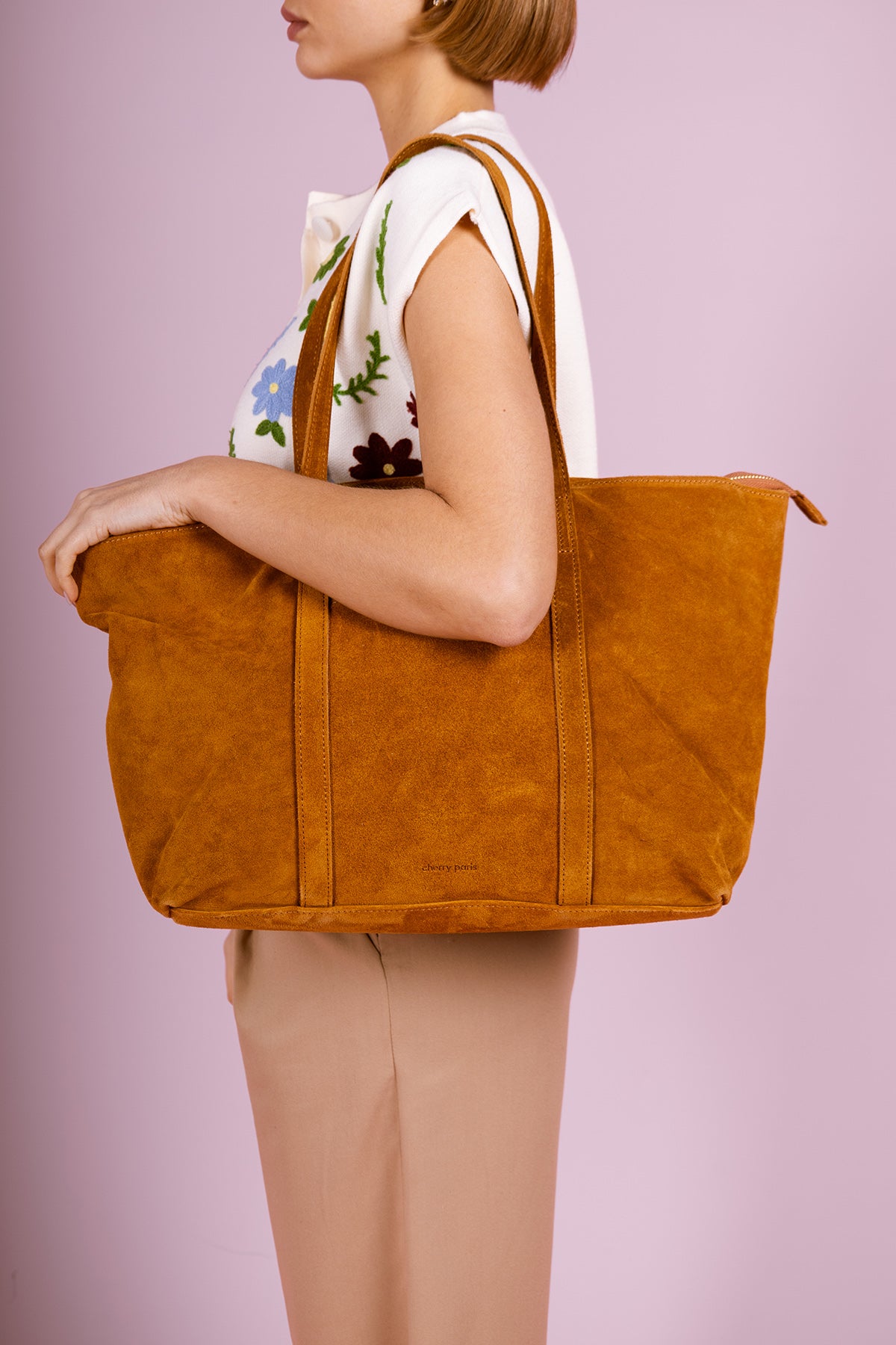 Francesca Suede Bag Camel