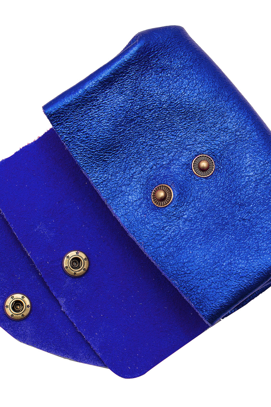 Porte-monnaie sac SUZIE METAL - Bleu roi métal