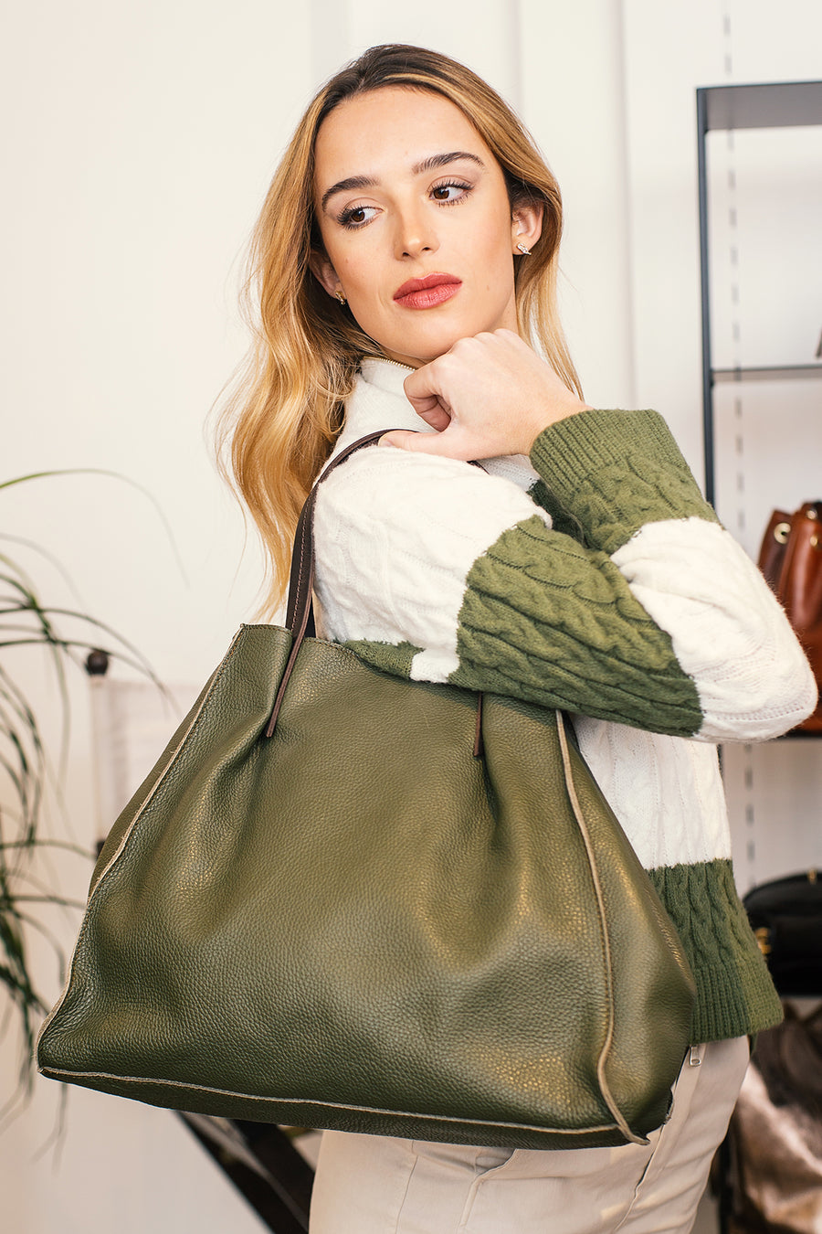 Sac cabas ETHEL - Kaki