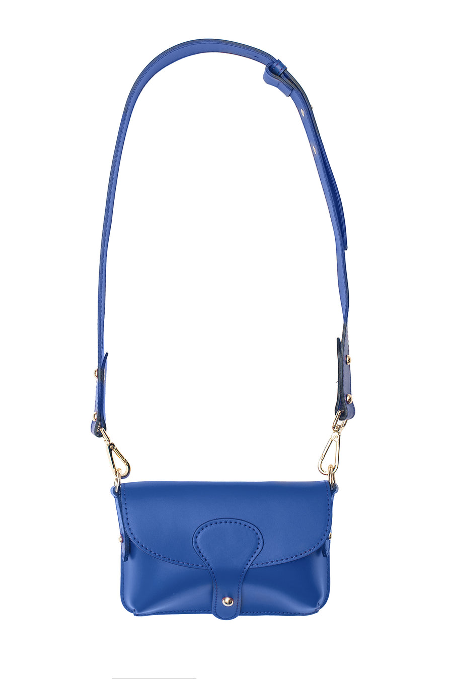 Sac banane en croûte de cuir, Philomène - Bleu Roi