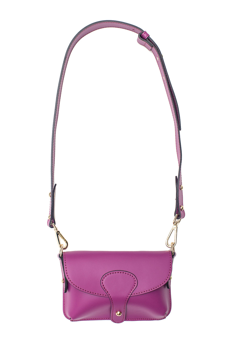 Sac banane en croûte de cuir, Philomene - Prune