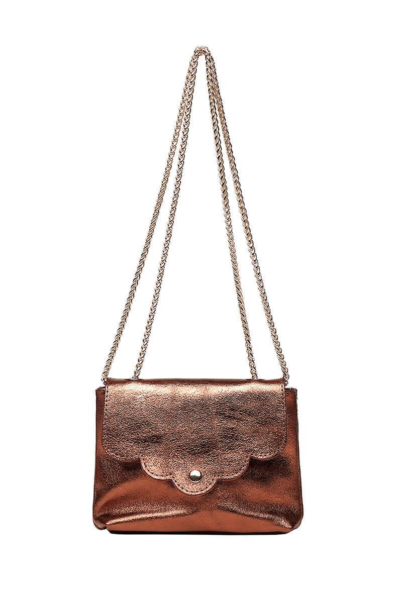 Sac besace Petit cuir Métallisé Sac US Couleurs Bronze