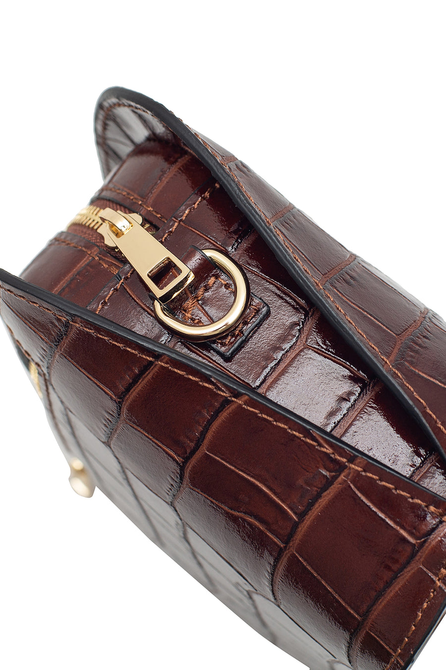 Sac DEBORAH CROCO Marron – Cherry Paris - Main Image