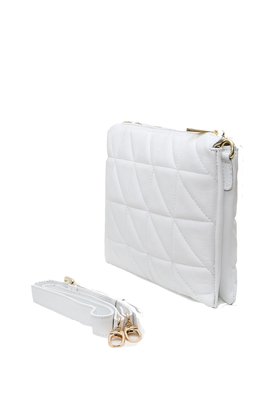 Sac bandoulière cuir Aline - Blanc