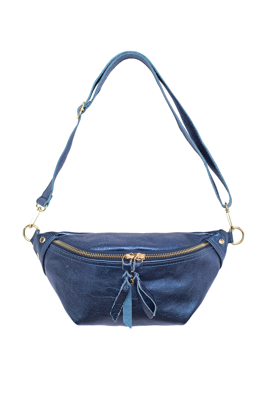 Sac Banane NELLY METAL - Bleu métal