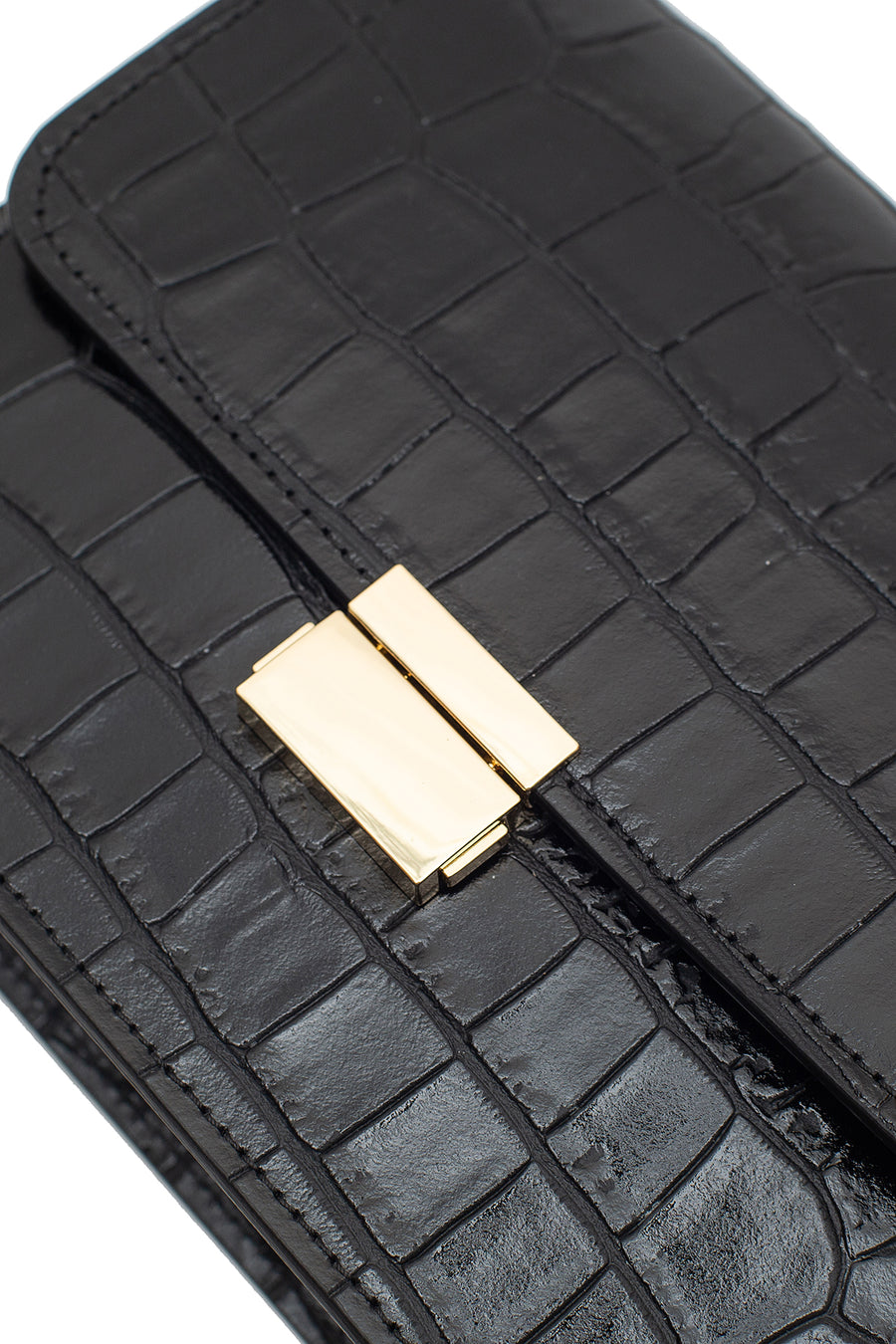 Supports étagère en cuir SHELV - CROCO noir - Réglable - Set de 2 Supports étagère en cuir SHELV - CROCO noir - Réglable - Set de 2