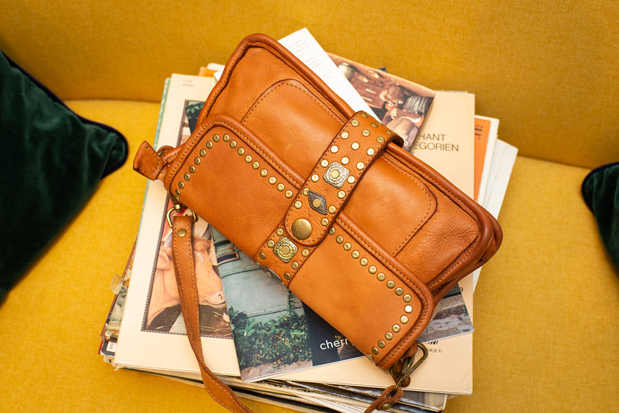 Sac vintage LINDSAY - Camel