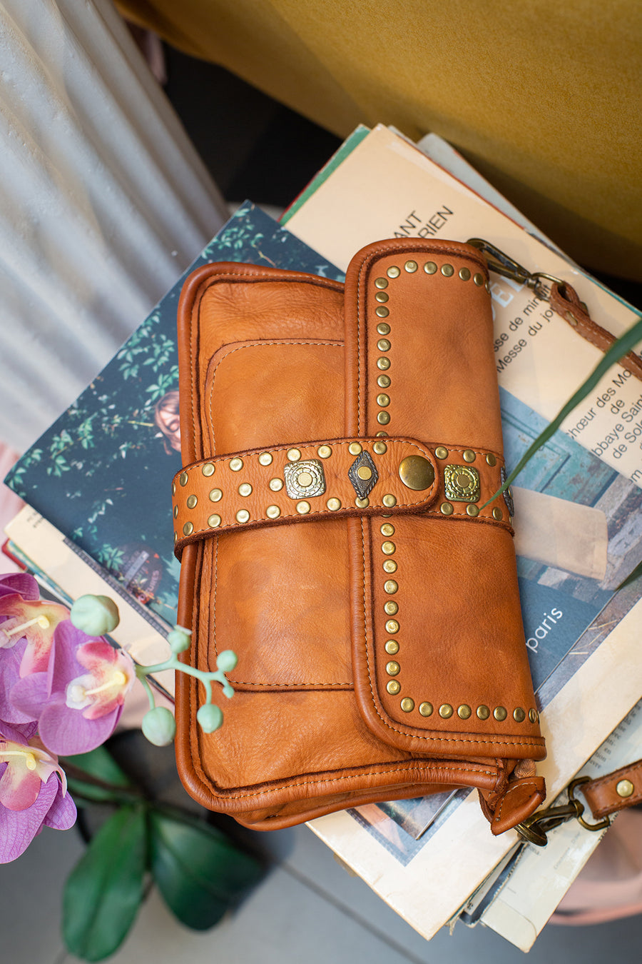 Sac vintage LINDSAY - Camel