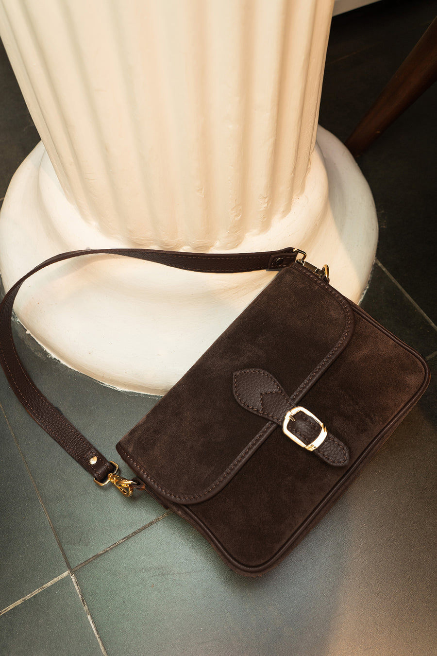 Sac EDITH SUEDE - Chocolat