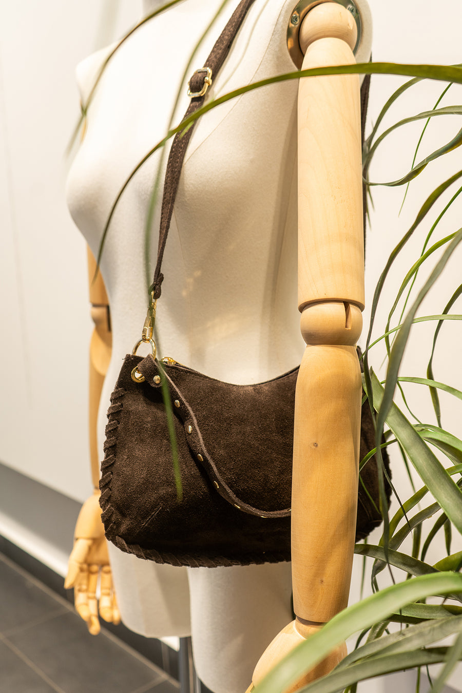 Sac JOËLLE SUÈDE- Chocolat