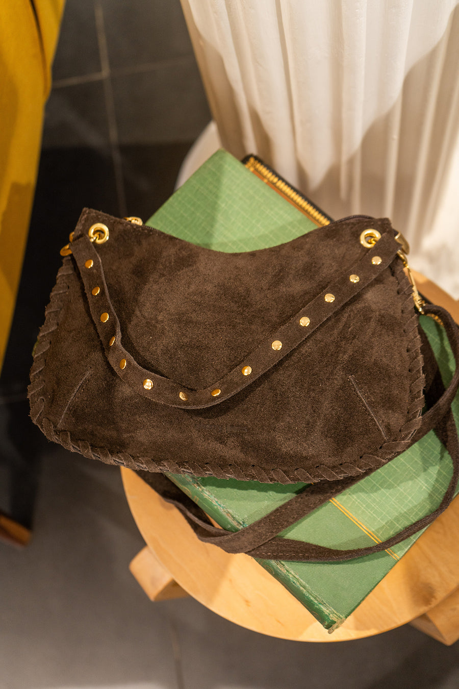 Sac JOËLLE SUÈDE- Chocolat