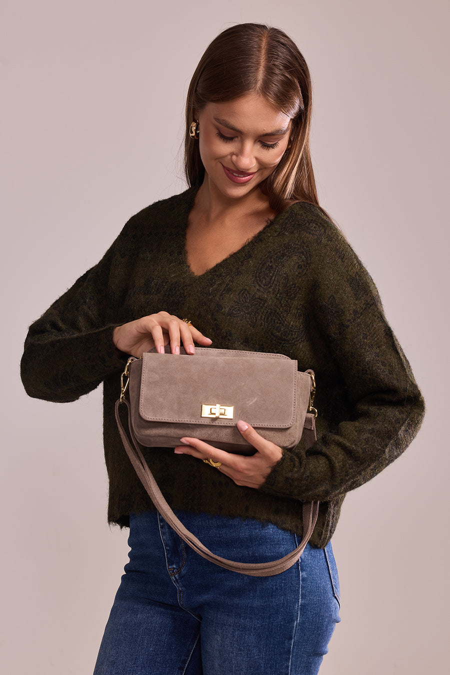 Sac ILIANA SUÈDE- Taupe