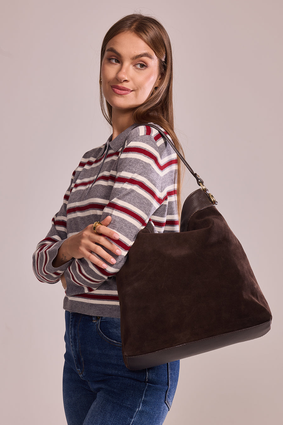 Sac CÉLINA SUÈDE- Chocolat