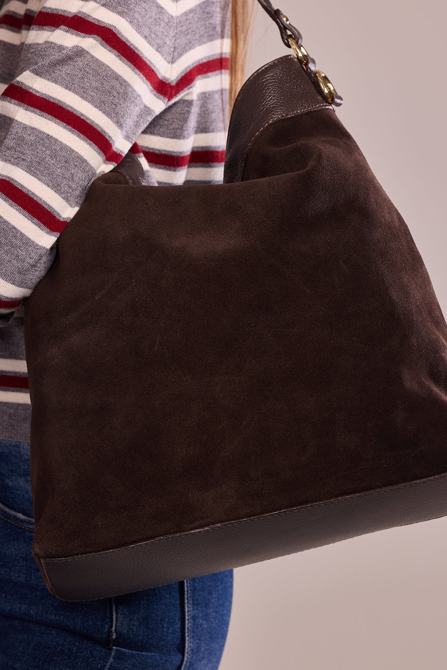 Sac CÉLINA SUÈDE- Chocolat