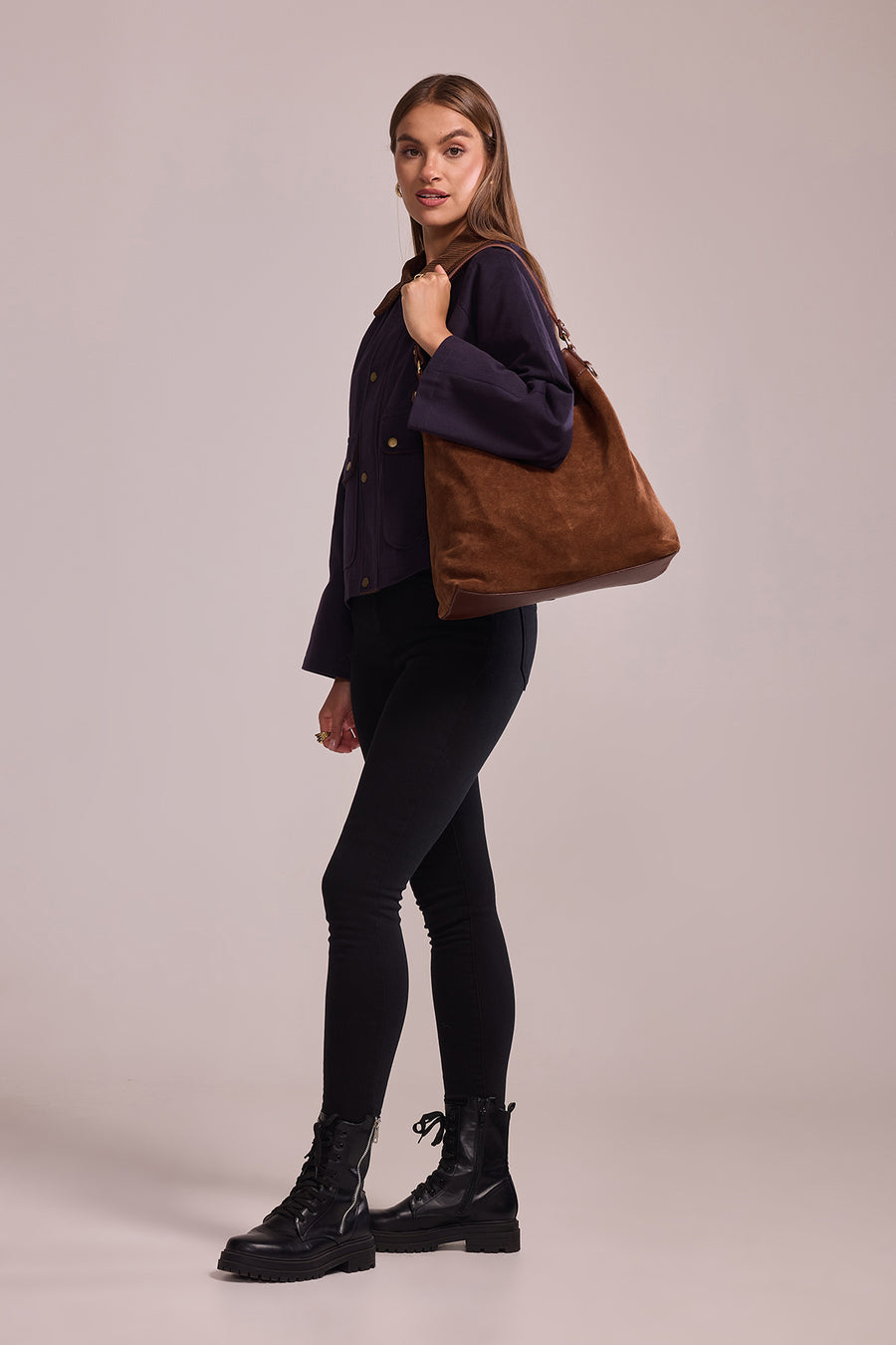 Sac CÉLINA SUÈDE- Marron