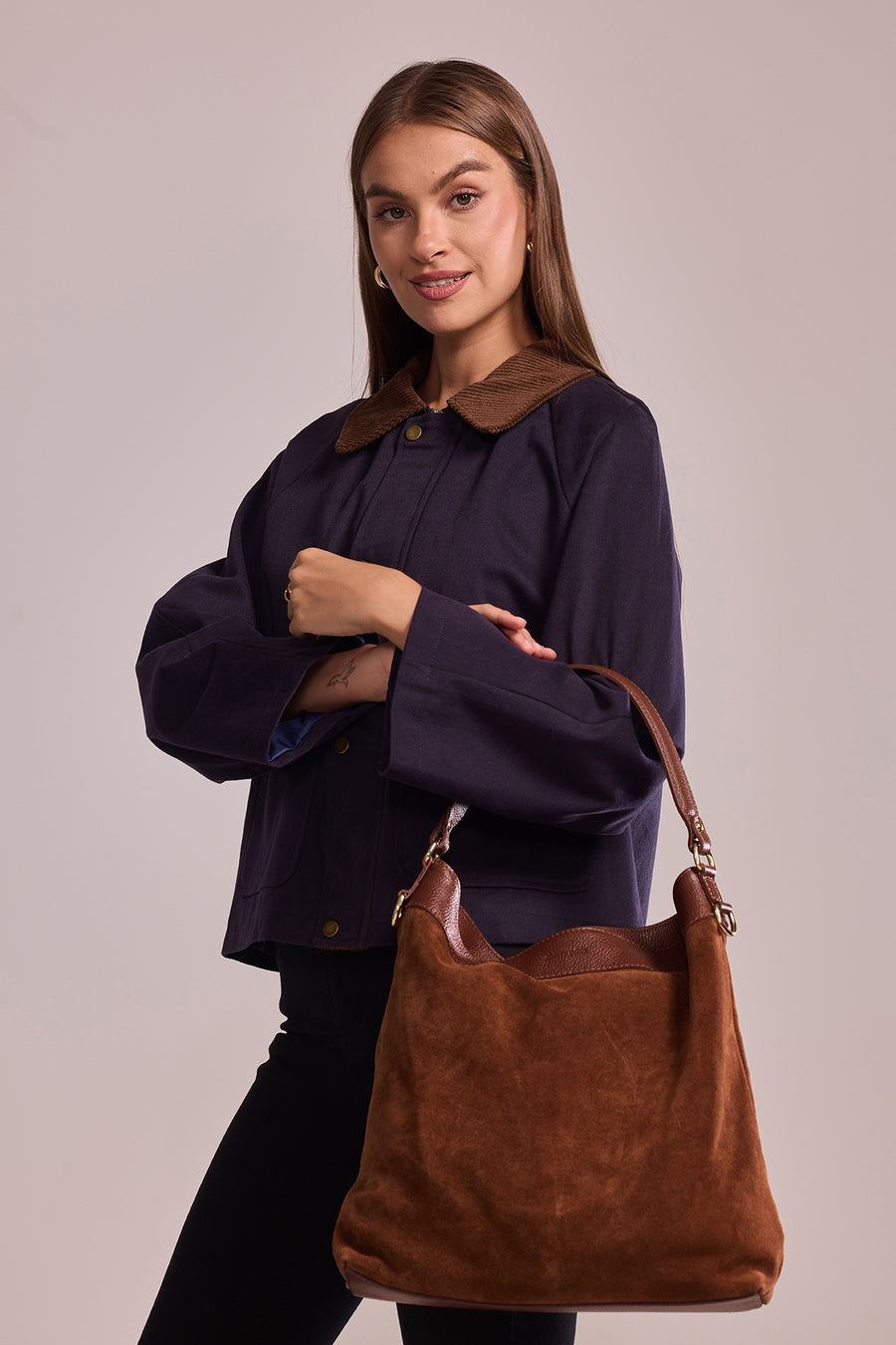 Sac CÉLINA SUÈDE- Marron