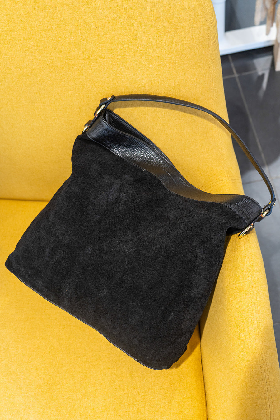 Sac CÉLINA SUÈDE- Noir