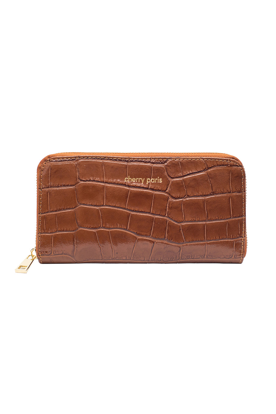 Porte-monnaie sac croco DARIA - Camel