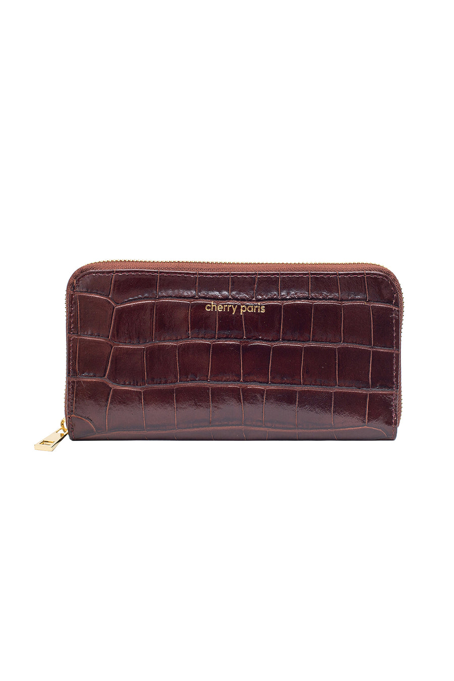 Porte-monnaie sac croco DARIA - Marron