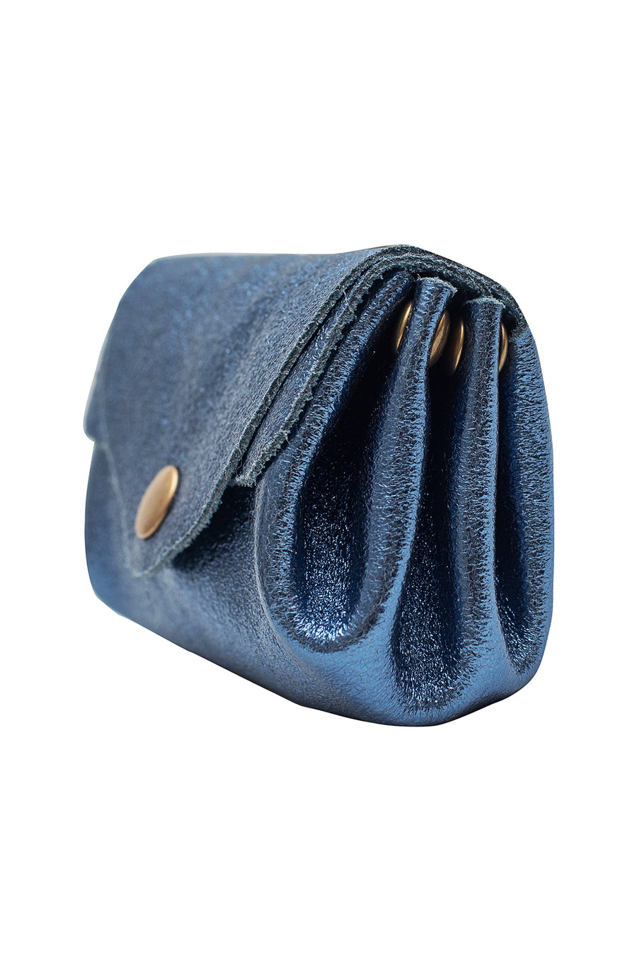 Porte-monnaie sac SUZIE METAL - Bleu métal