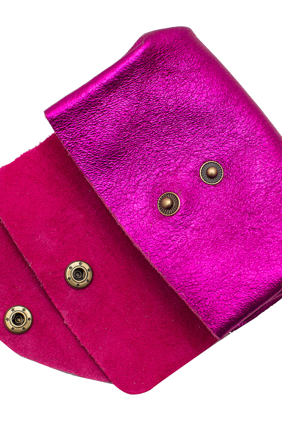 Porte-monnaie sac SUZIE METAL - Fuchsia métal