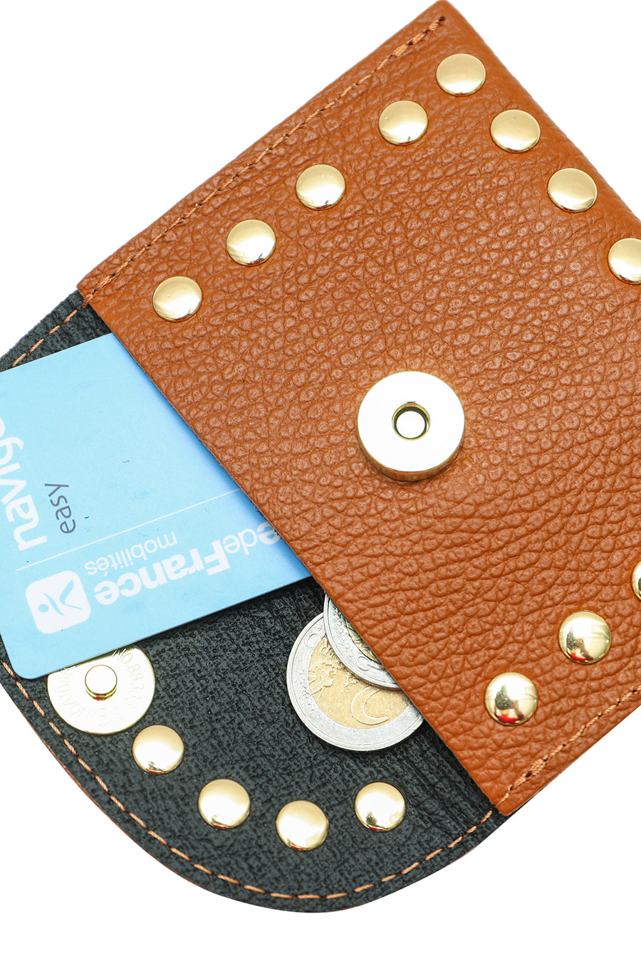 Porte-monnaie sac LEINA - Cognac