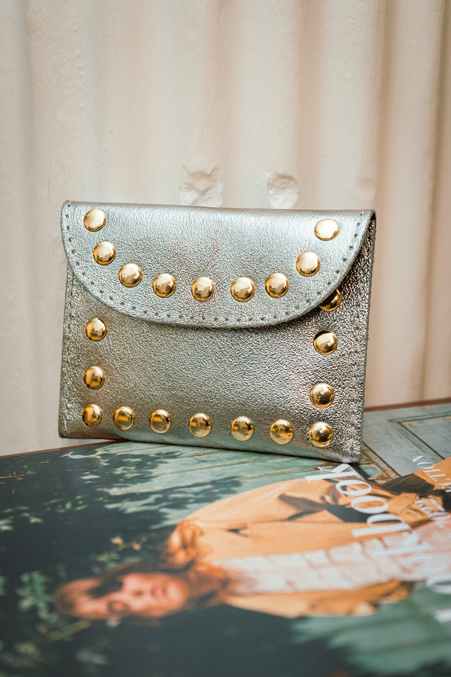 Porte-monnaie sac LEINA METAL - Argent