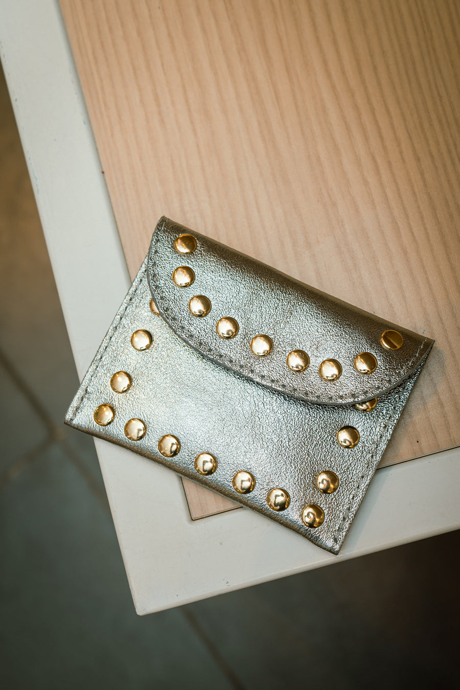 Porte-monnaie sac LEINA METAL - Argent