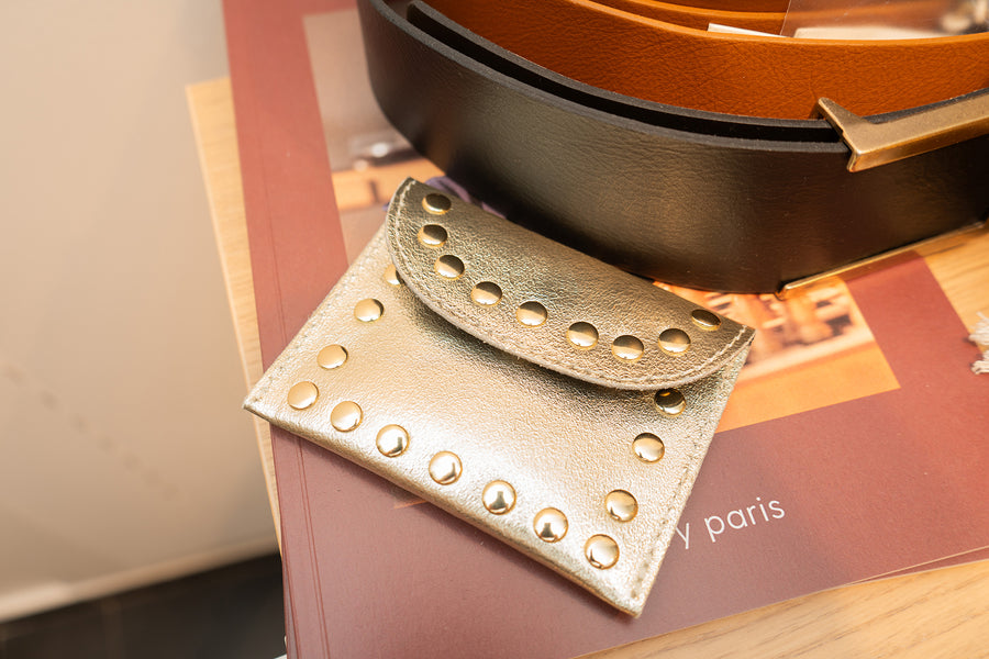 Porte-monnaie sac LEINA METAL - Doré
