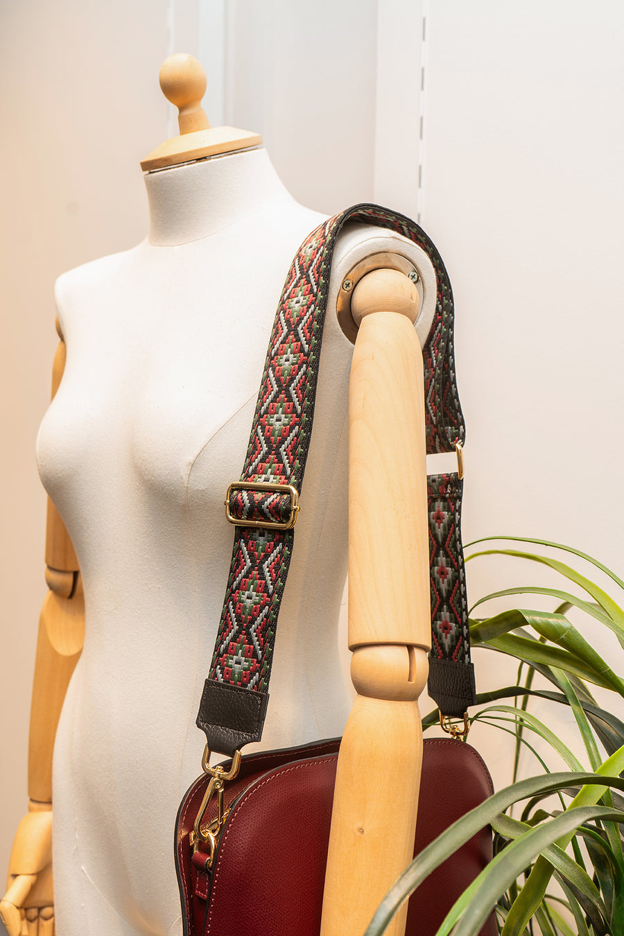 Sangle Sac CLOTHILDE - Bordeaux/Kaki