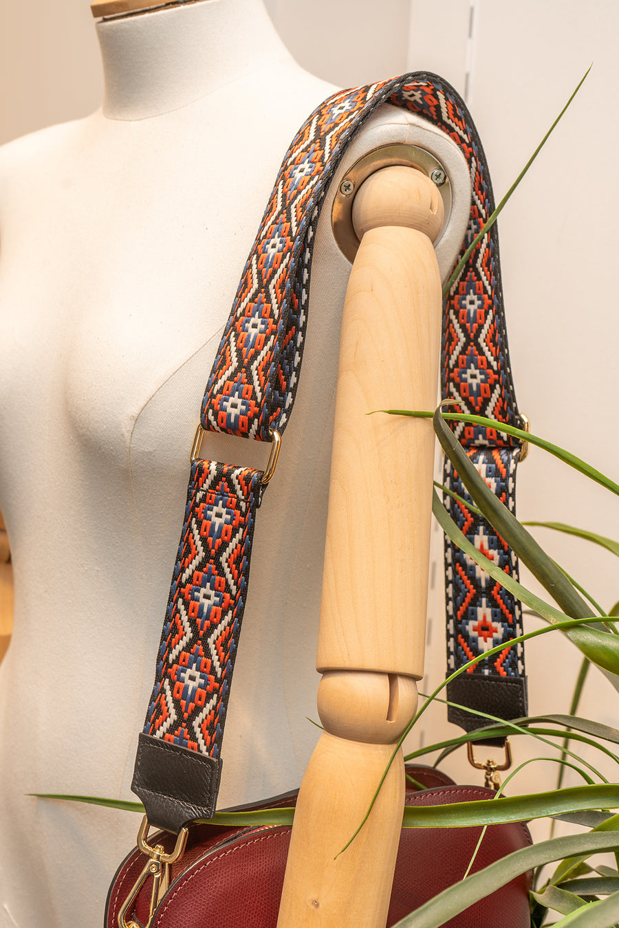 Sangle Sac CLOTHILDE - Noir/Rouille