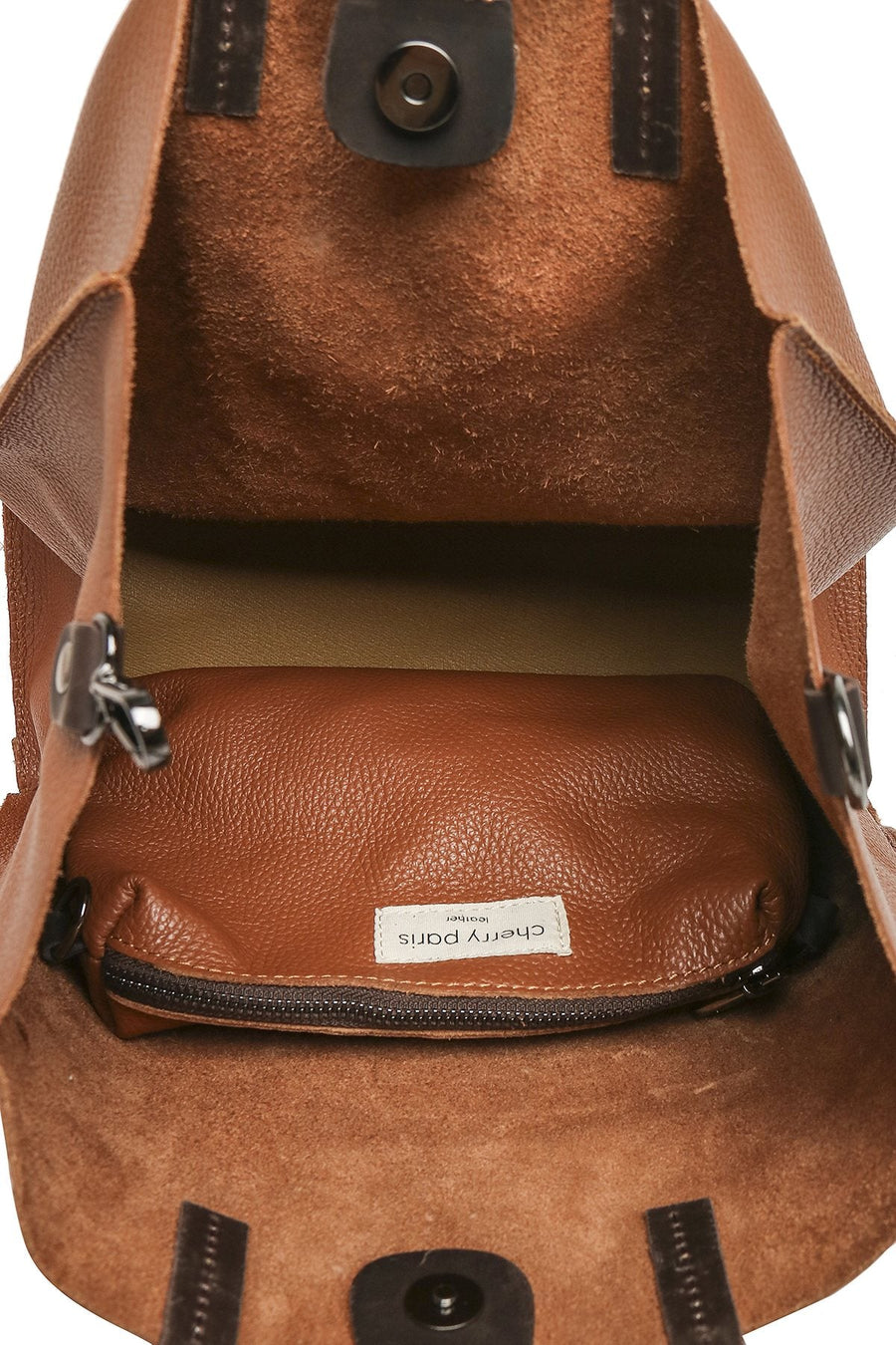 Sac cabas en cuir, Naomie - Cognac