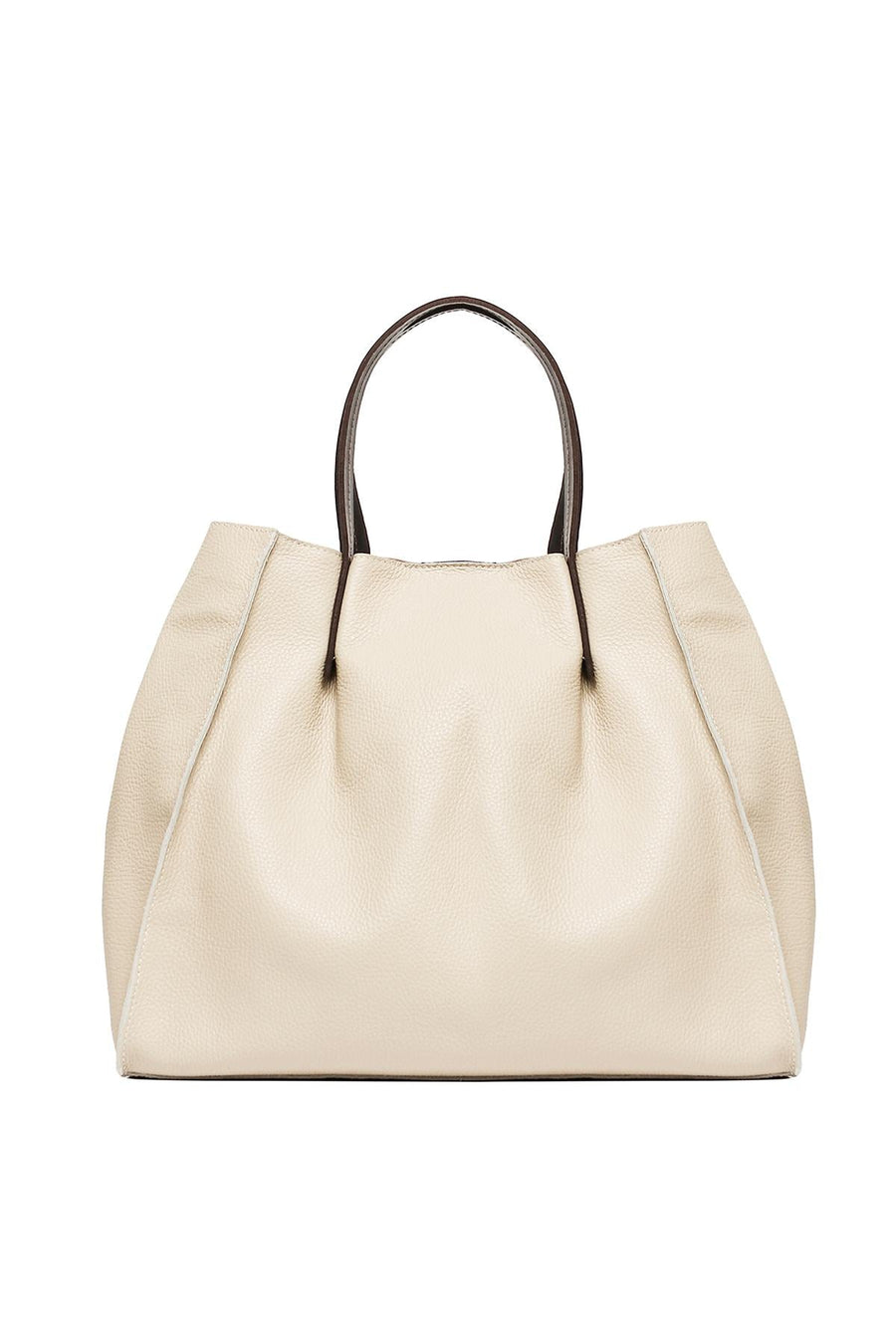 Sac cabas en cuir, Ethel - Beige