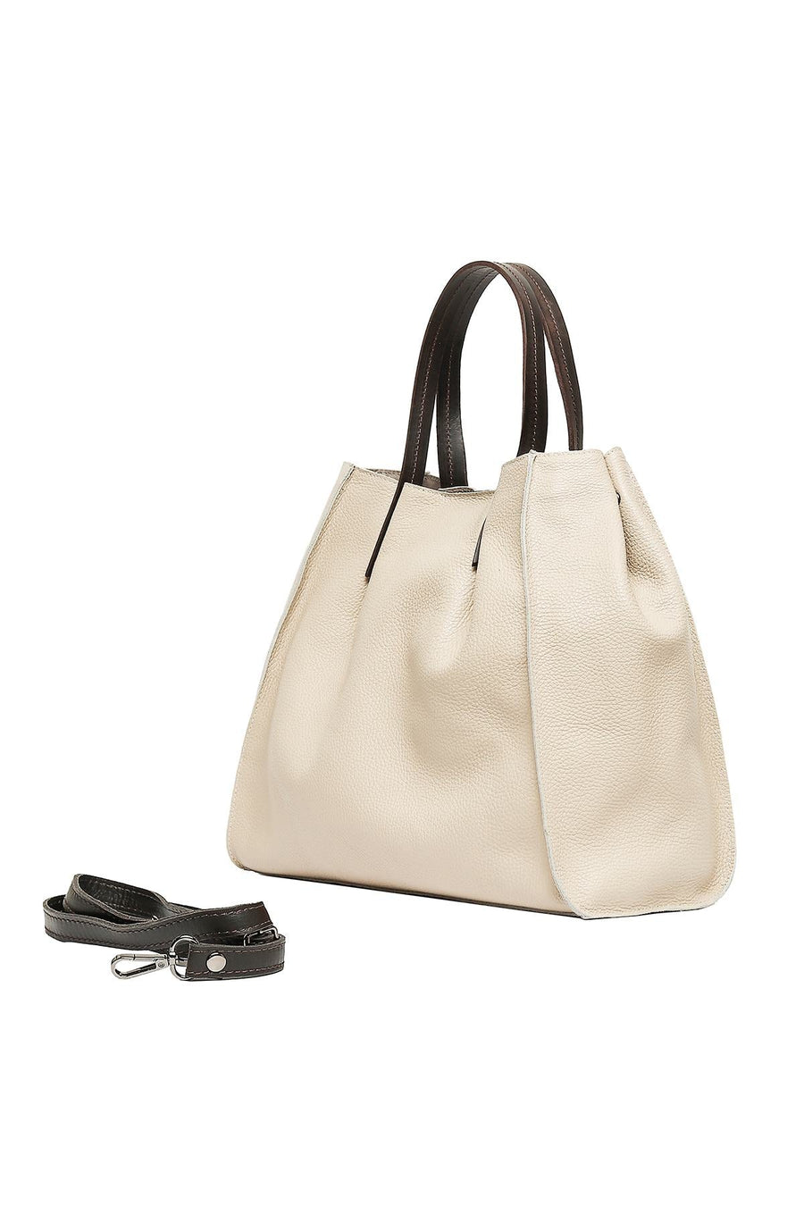 Sac cabas en cuir, Ethel - Beige