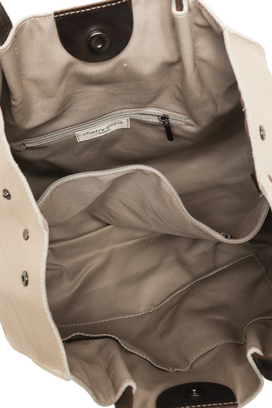 Sac cabas en cuir, Ethel - Beige