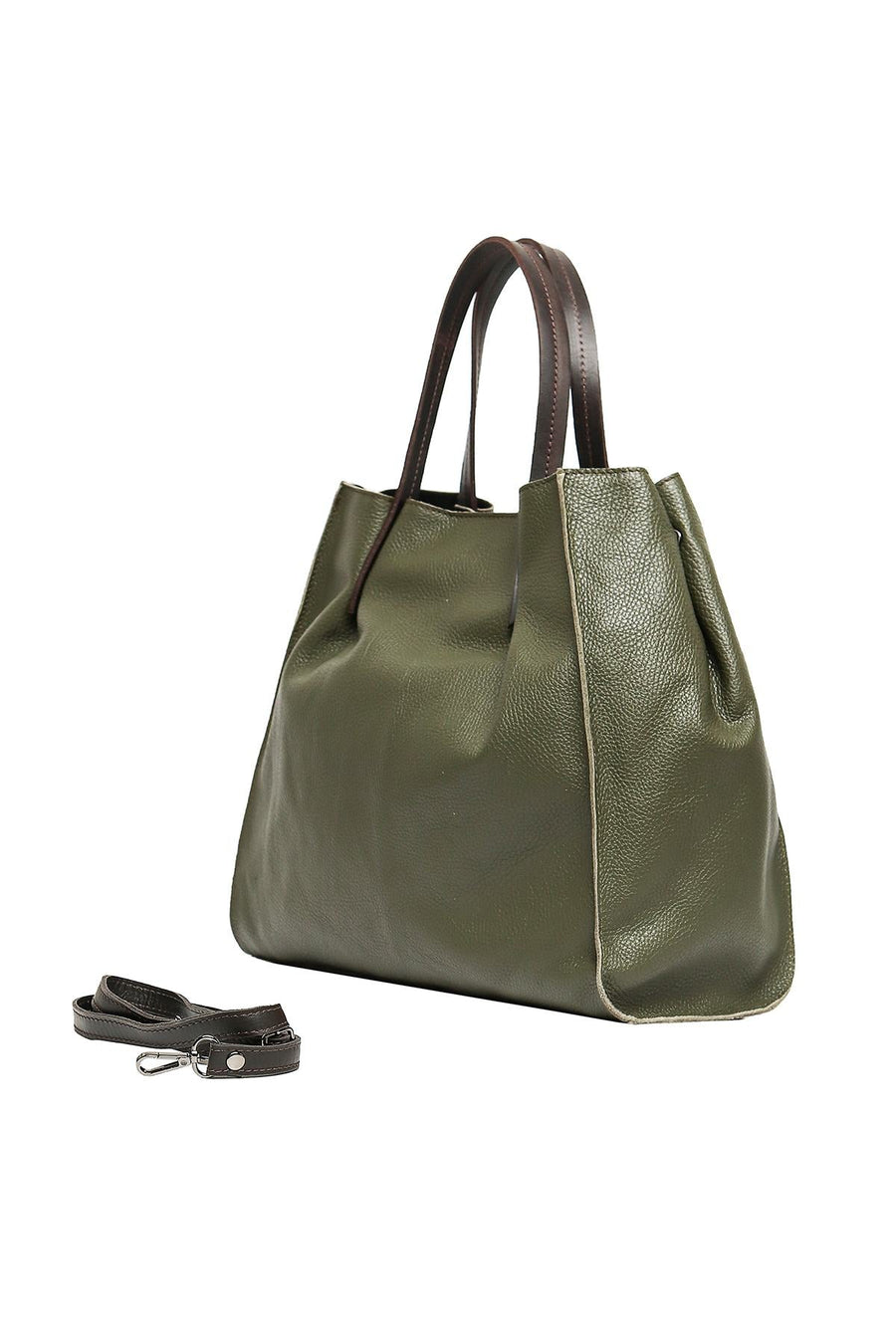Sac cabas en cuir, Ethel - Kaki