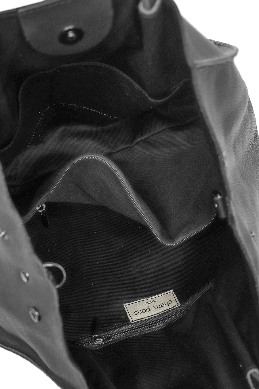 Sac cabas en cuir, Ethel - Noir