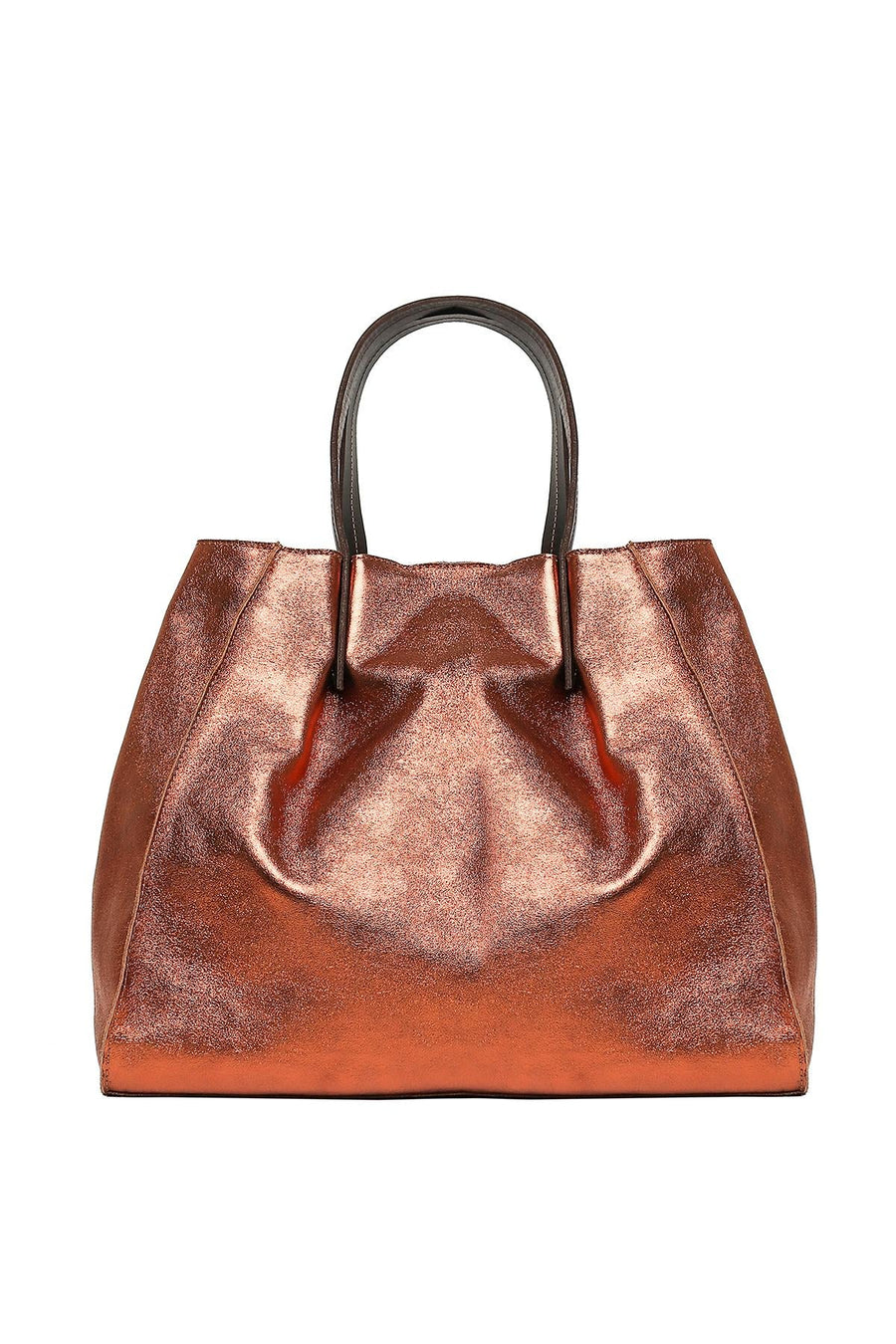 Sac cabas en cuir, Ethel Metal - Bronze
