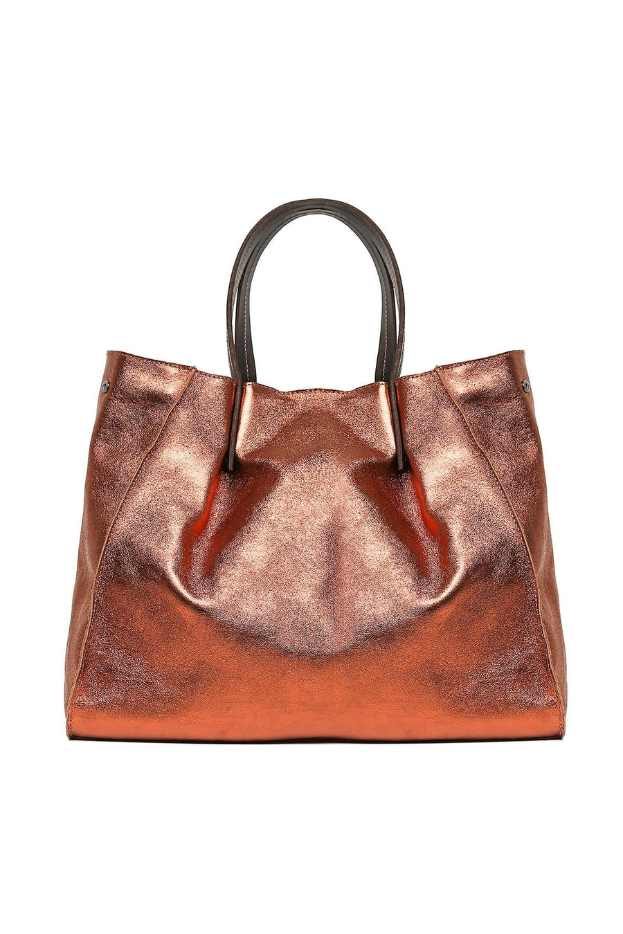 Sac cabas en cuir, Ethel Metal - Bronze