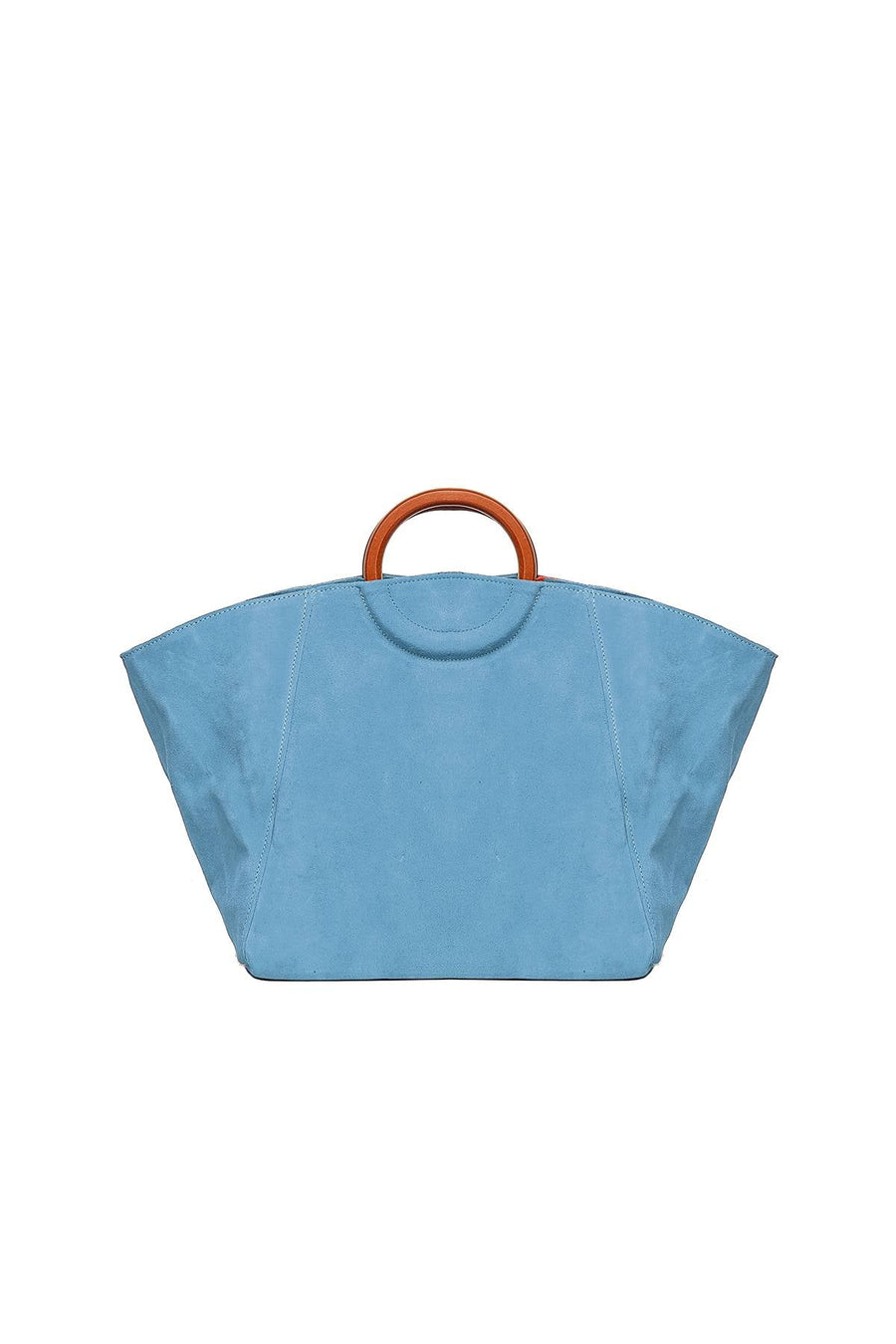 Sac cabas en cuir à anses, Leonore - Ciel