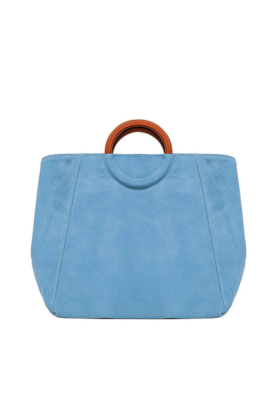Sac cabas en cuir à anses, Leonore - Ciel