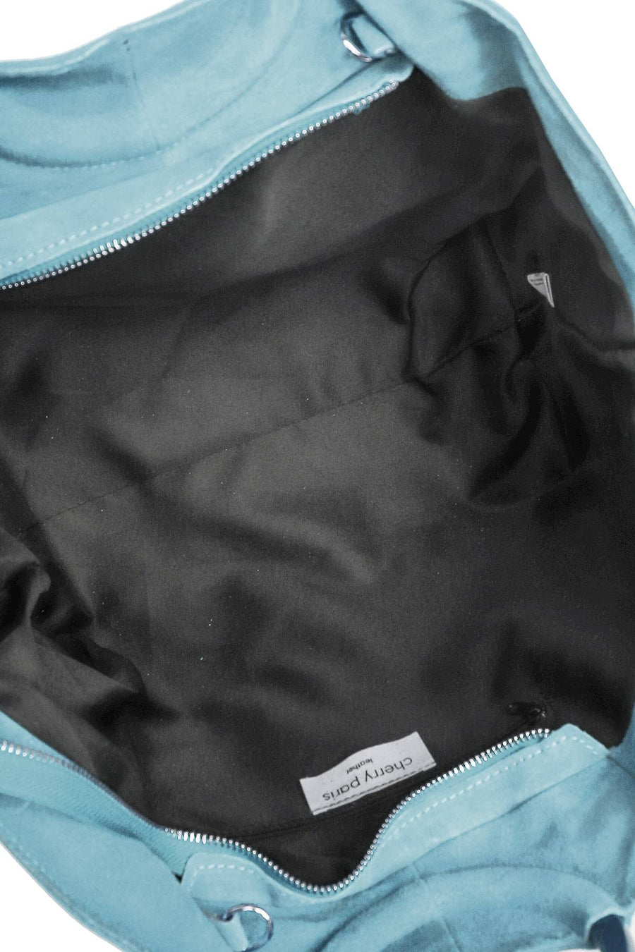 Sac cabas en cuir à anses, Leonore - Ciel