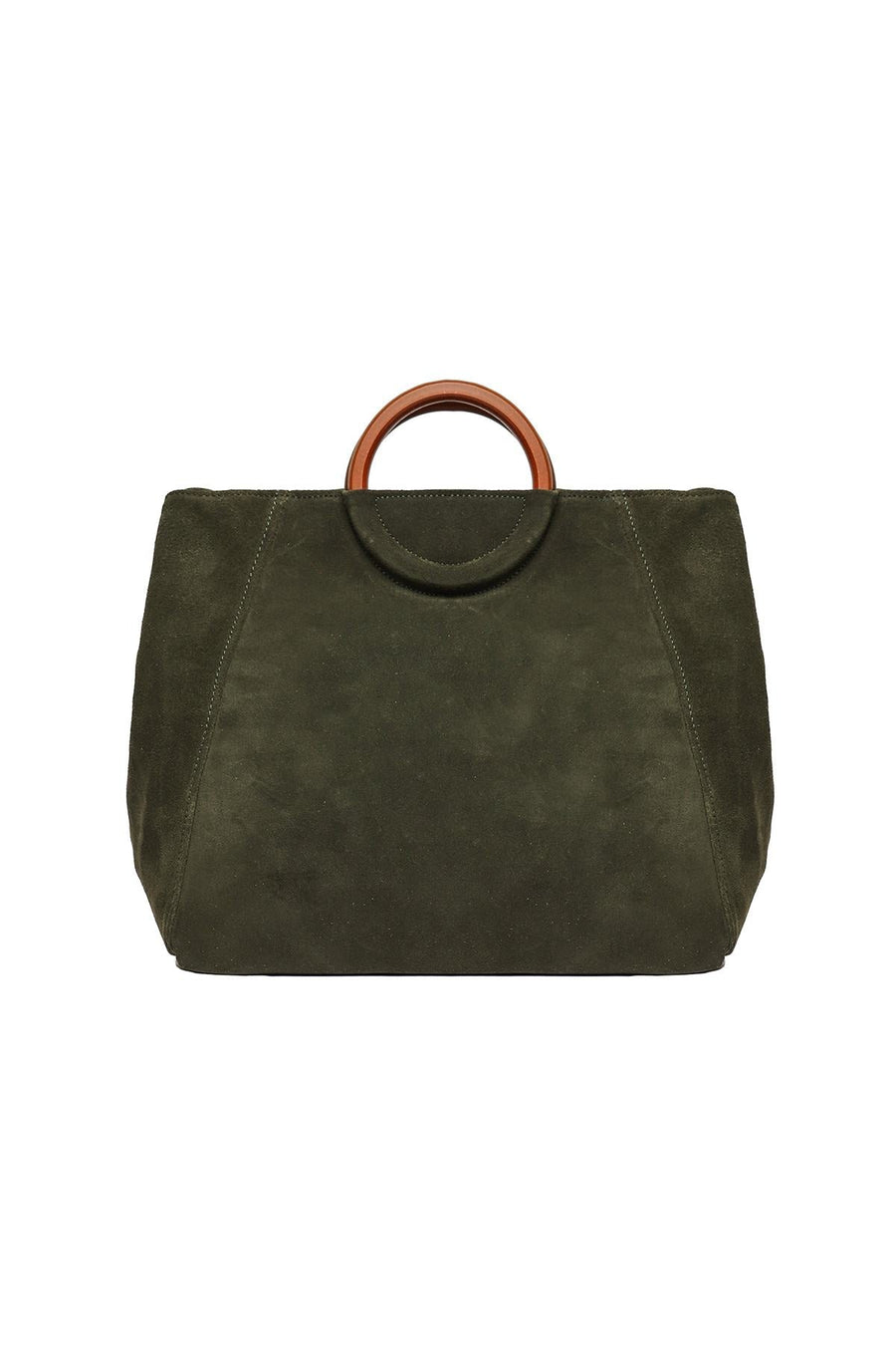 Sac cabas en cuir à anses, Leonore - Kaki