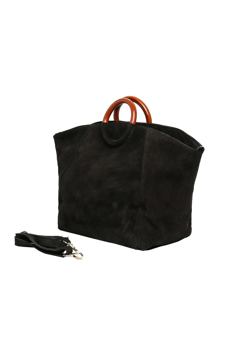 Sac cabas en cuir à anses, Leonore - Noir