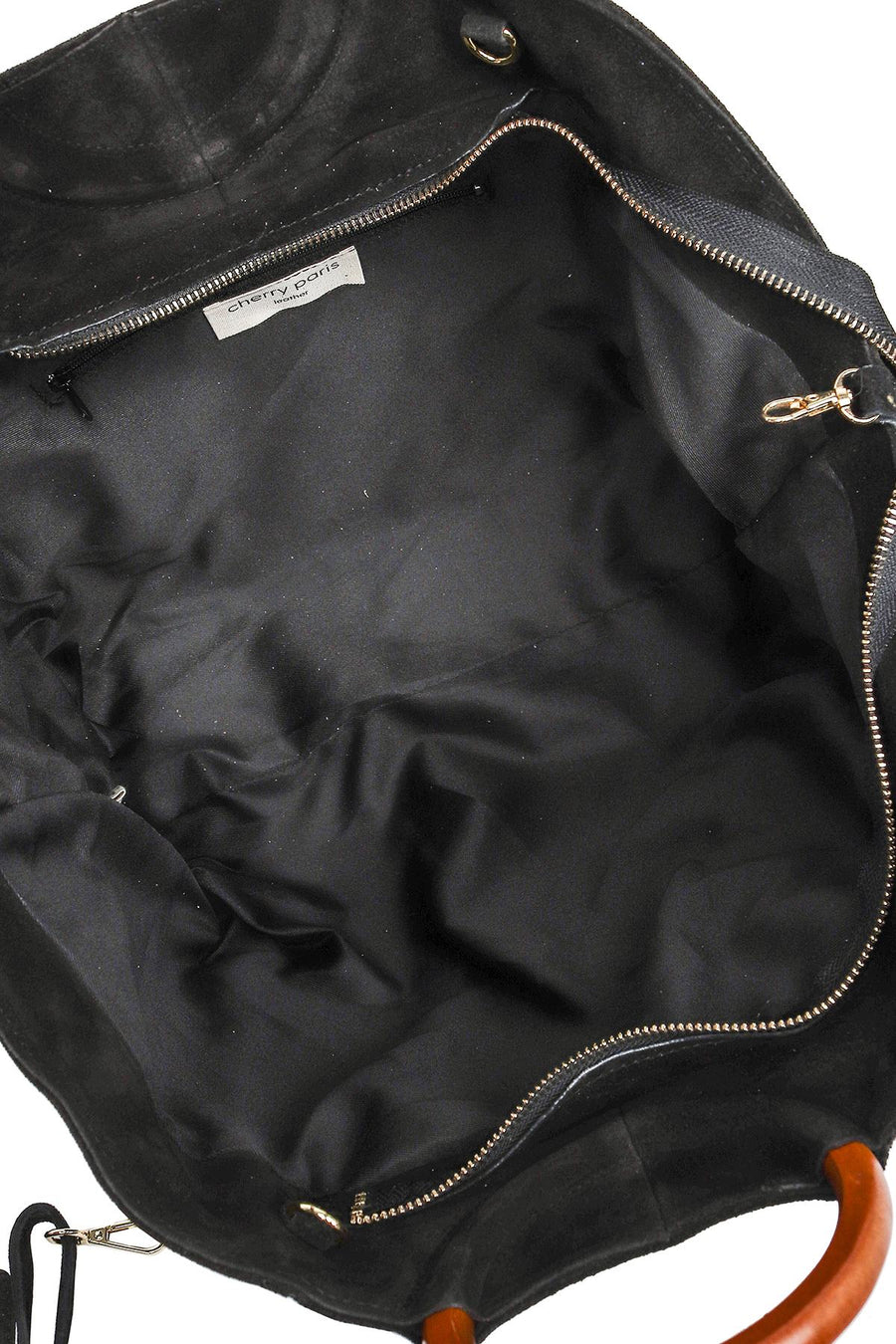 Sac cabas en cuir à anses, Leonore - Noir