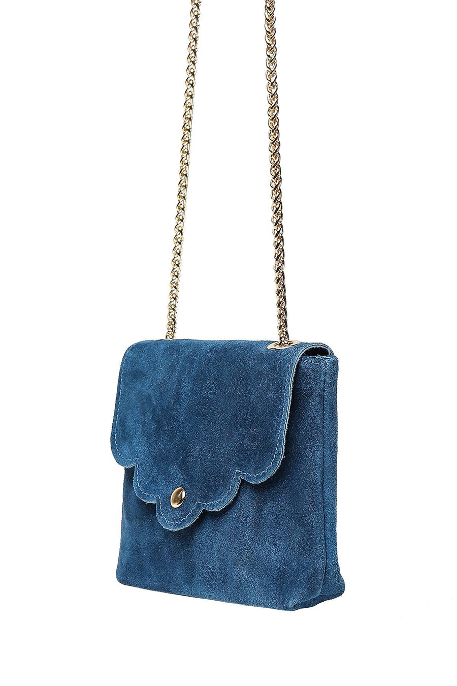 Sac Pochette Mini Pia daim - Bleu