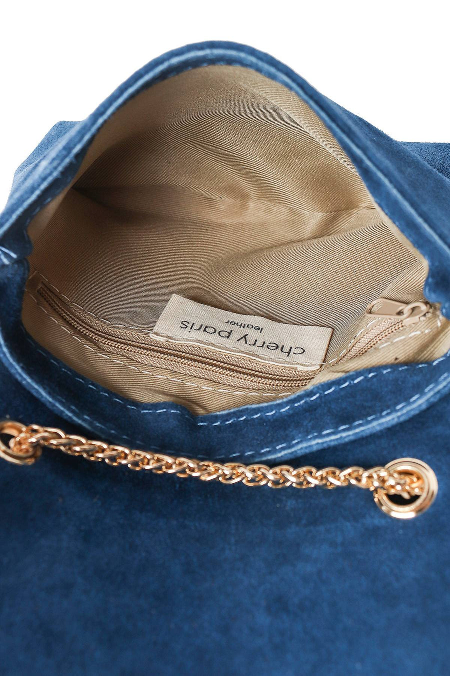 Sac Pochette Mini Pia daim - Bleu
