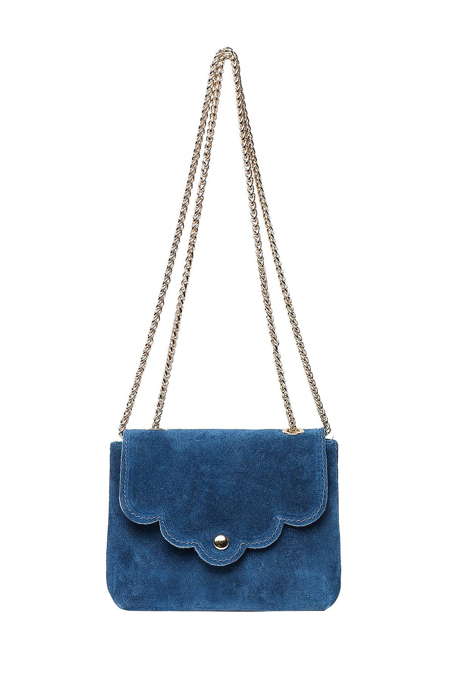 Sac Pochette Mini Pia daim - Bleu