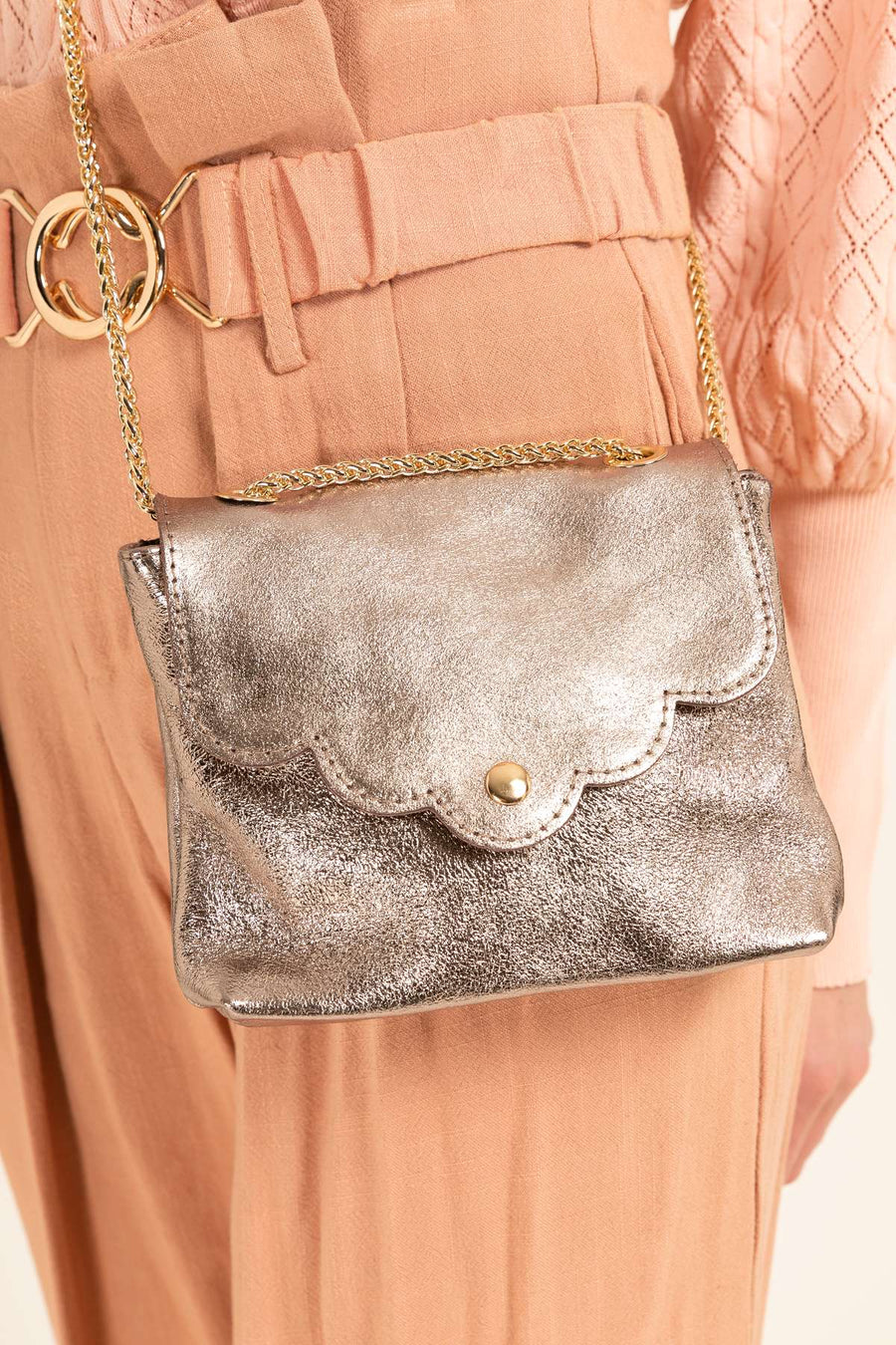 Sac Pochette MINI PIA METAL - Etain