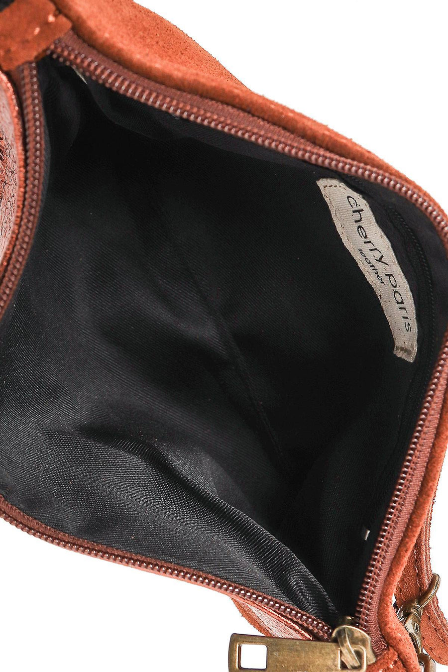 Sac Pochette cuir bi-matière, Lilas